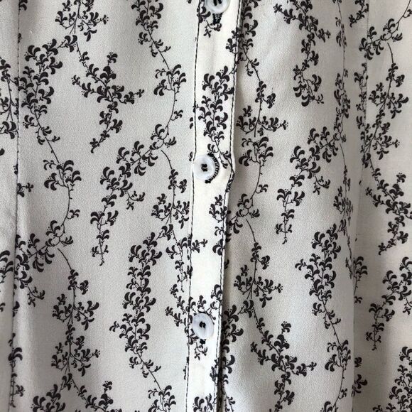 Peruvian Connection Cream Brown Floral Button Top - Picture 3 of 7